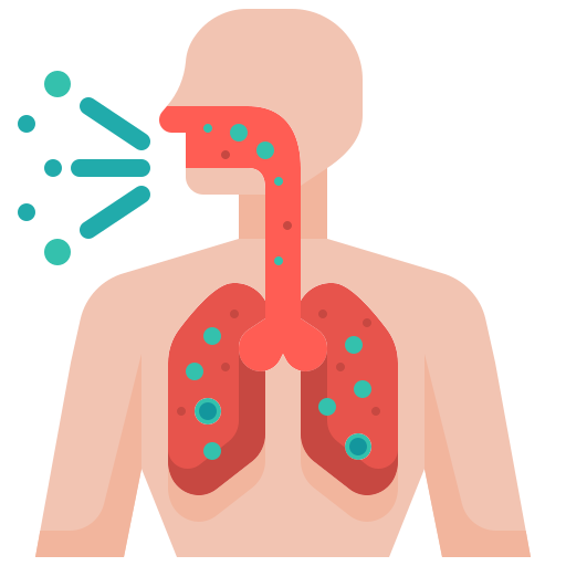 Medical illustration representing chronic cough evaluation and treatment, with emphasis on respiratory health and lung care