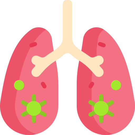 Medical illustration representing bronchoscopy, a procedure used to examine the airways and lungs with a bronchoscope.
